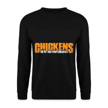 Chickens, The Pet That Poops Breakfast 4 - Unisex Pullover - Schwarz - Vorne - Alina (178cm) & Michal (187cm)