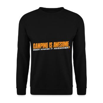 Camping Is Awesome, Beer Makes It Awesomer 4 - Unisex Sweatshirt - black - Front - Alina (178cm) & Michal (187cm)