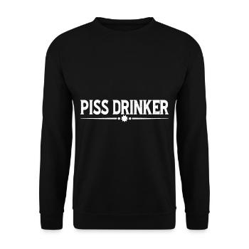 Piss Drinker 34 - Unisex Pullover - Schwarz - Vorne - Alina (178cm) & Michal (187cm)