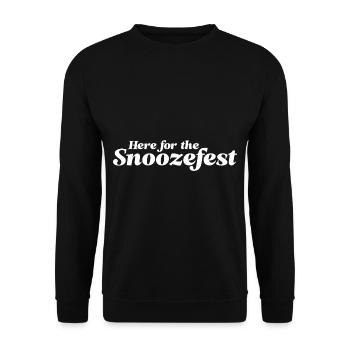 Here For The Snoozefest - Unisex Pullover - Schwarz - Vorne - Alina (178cm) & Michal (187cm)