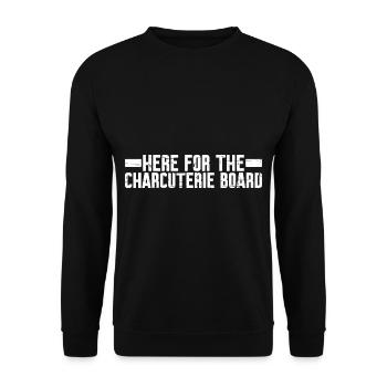 Here For The Charcuterie Board 8 - Unisex Pullover - Schwarz - Vorne - Alina (178cm) & Michal (187cm)