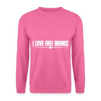 J’adore les boissons gratuites 4 - Sweat-shirt Unisexe - rose - Devant