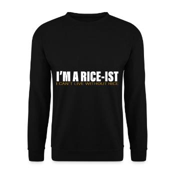 I'm A Rice-ist I Can't Live Without Rice 2 - Unisex Pullover - Schwarz - Vorne - Alina (178cm) & Michal (187cm)