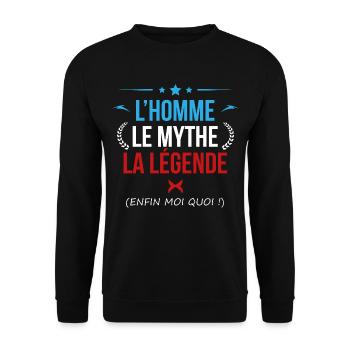 L'homme le mythe la légende - Sweat-shirt Unisexe - noir - Devant - Alina (178cm) & Michal (187cm)