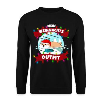 Mein Weihnachten Outfit - Unisex Pullover - Schwarz - Vorne - Alina (178cm) & Michal (187cm)