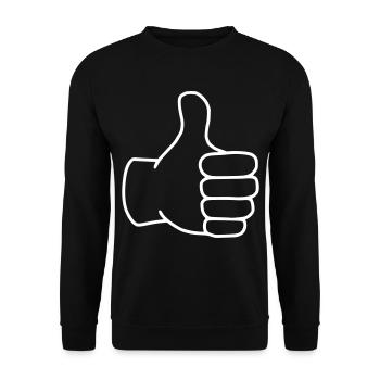 Emoji pouce levé croquis blanc - Sweat-shirt Unisexe - noir - Devant - Alina (178cm) & Michal (187cm)
