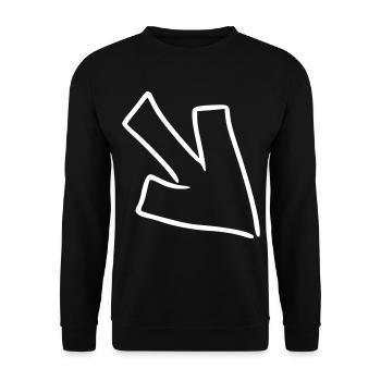 Arrow drawing sketch white - Unisex Sweatshirt - black - Front - Alina (178cm) & Michal (187cm)