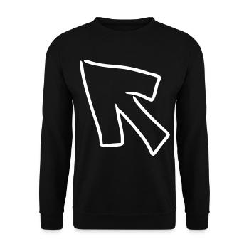 Pfeil Zeichnung Skizze weiß - Unisex Pullover - Schwarz - Vorne - Alina (178cm) & Michal (187cm)