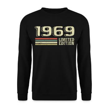 Jahrgang 1969 Geburtstag 1969 Jahrgang 1969 - Unisex Pullover - Schwarz - Vorne - Alina (178cm) & Michal (187cm)
