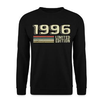 Born in 1996 Birthday 1996 Vintage 1996 - Unisex Sweatshirt - black - Front - Alina (178cm) & Michal (187cm)