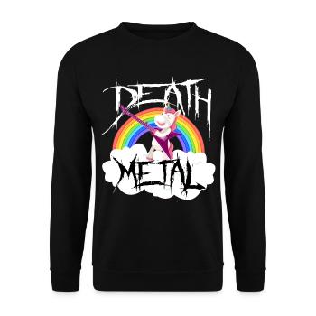 Death Metal Unicorn - Unisex Pullover - Schwarz - Vorne - Alina (178cm) & Michal (187cm)
