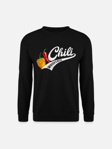 Chili Whisperer Retro Chilli scharfe Chilis - Unisex Pullover - Schwarz