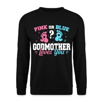 Rosa oder blaue Patin liebt dich - Patin - Unisex Pullover - Schwarz - Vorne - Alina (178cm) & Michal (187cm)