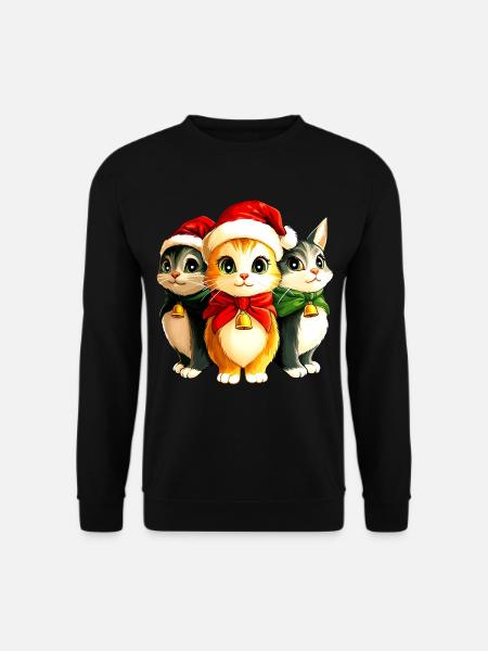 Weihnachten Kätzchen - Unisex Pullover - Schwarz