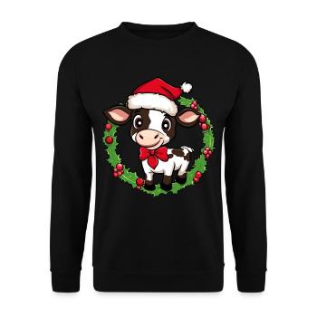 Vaches Noël - Sweat-shirt Unisexe - noir - Devant - Alina (178cm) & Michal (187cm)