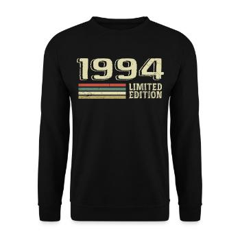 Born in 1994 Birthday 1994 Vintage 1994 - Unisex Sweatshirt - black - Front - Alina (178cm) & Michal (187cm)