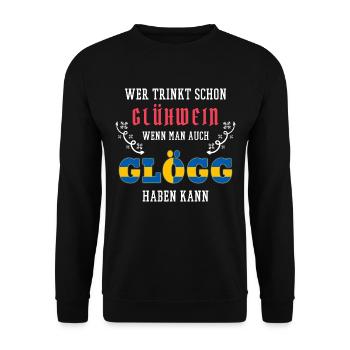 Glögg saying mulled wine Christmas market Sweden - Unisex Sweatshirt - black - Front - Alina (178cm) & Michal (187cm)
