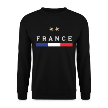Maillot de football France Drapeau français - Sweat-shirt Unisexe - noir - Devant - Alina (178cm) & Michal (187cm)