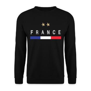 Maillot de football France Drapeau français - Sweat-shirt Unisexe - noir - Devant - Alina (178cm) & Michal (187cm)