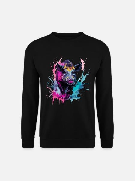 Wild boar in Watercolors - Unisex Sweatshirt - black