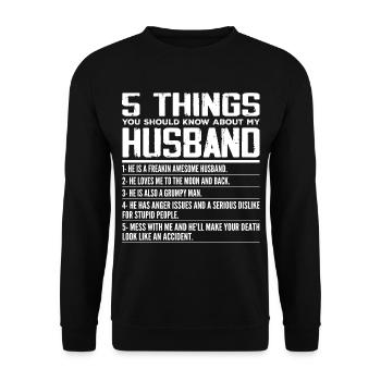 5 Dinge, die Sie über die Ehe meines Mannes wissen sollten - Unisex Pullover - Schwarz - Vorne - Alina (178cm) & Michal (187cm)