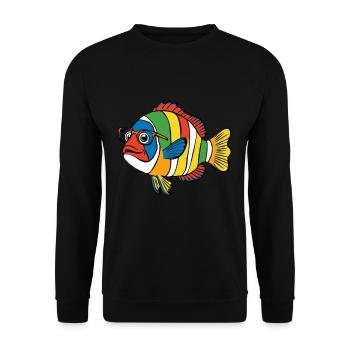 Fisch Bunte Nemo Brille Schwimmen - Unisex Pullover - Schwarz - Vorne - Alina (178cm) & Michal (187cm)