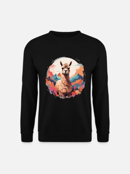 Alpaca Llama Cool magnificent background - Unisex Sweatshirt - black