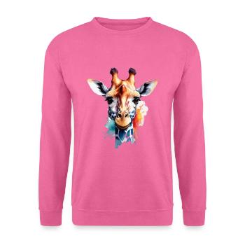 Giraffe Bunt Cool Niedlich Animiert - Unisex Pullover - Pink - Vorne