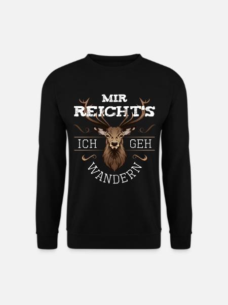 Mir reichts ich geh wandern Hirsch Berge Geschenk - Unisex Pullover - Schwarz