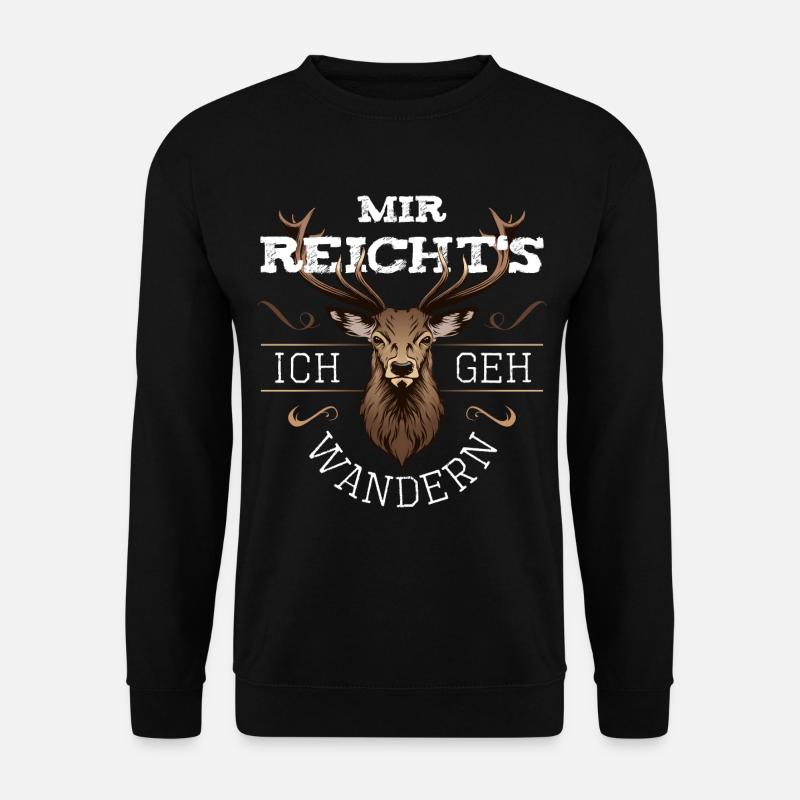 Mir reichts ich geh wandern Hirsch Berge Geschenk - Unisex Pullover - Schwarz