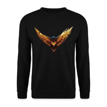 Eagle Gryphon Bird golden - Unisex Sweatshirt - black - Front - Alina (178cm) & Michal (187cm)