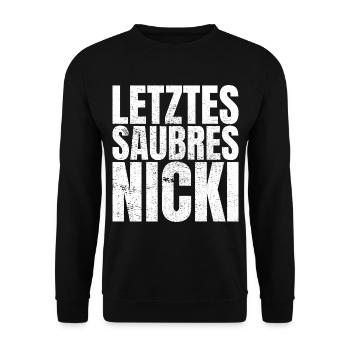 DDR Nostalgie Nicki Ossi Geschenk - Unisex Pullover - Schwarz - Vorne - Alina (178cm) & Michal (187cm)