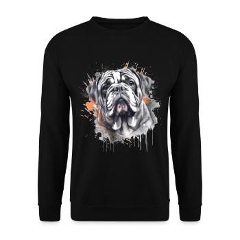 English bulldog - Unisex Sweatshirt - black - Front - Alina (178cm) & Michal (187cm)
