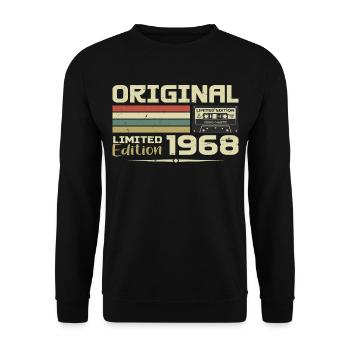 Rétro 1968 Cadeau Anniversaire Né en 1968 Original - Sweat-shirt Unisexe - noir - Devant - Alina (178cm) & Michal (187cm)