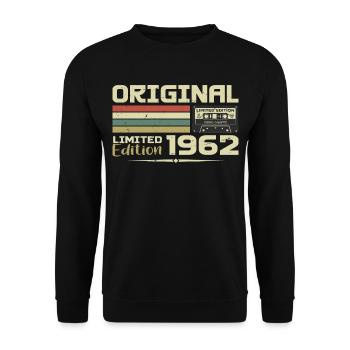 Rétro 1962 Cadeau Anniversaire Né en 1962 Original - Sweat-shirt Unisexe - noir - Devant - Alina (178cm) & Michal (187cm)