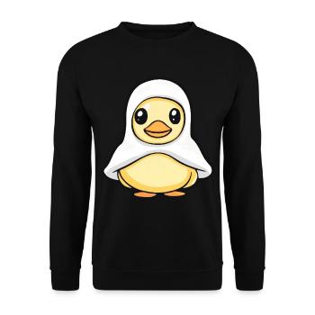 Canard Halloween Bande dessinée Fantôme - Sweat-shirt Unisexe - noir - Devant - Alina (178cm) & Michal (187cm)