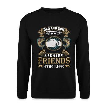 Angler fishing dad and son fishing friends gift - Unisex Sweatshirt - black - Front - Alina (178cm) & Michal (187cm)