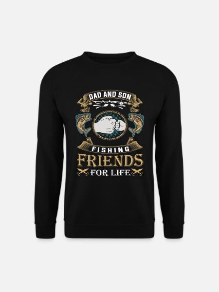 Angler Angeln Papa und Sohn Angelfreunde Geschenk - Unisex Pullover - Schwarz