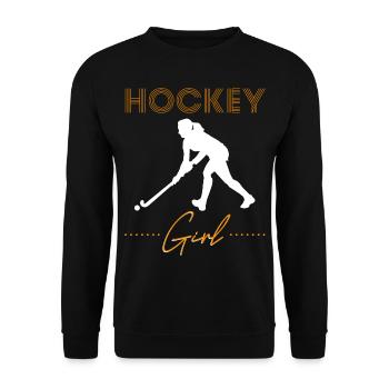 Hockey girl field hockey gift field hockey game - Unisex Sweatshirt - black - Front - Alina (178cm) & Michal (187cm)