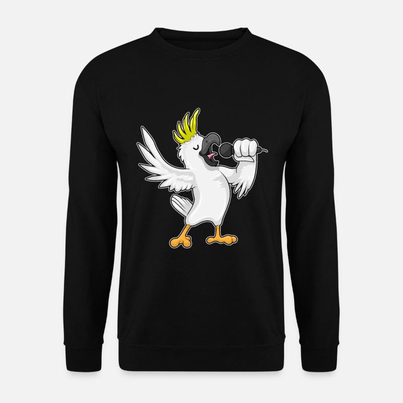 Perroquet en chanteur avec micro - Sweat-shirt Unisexe - noir