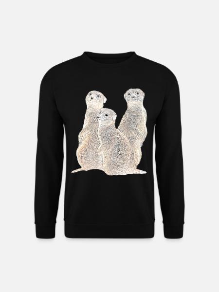Erdmännchen - Mangusten - Afrika - Unisex Pullover - Schwarz