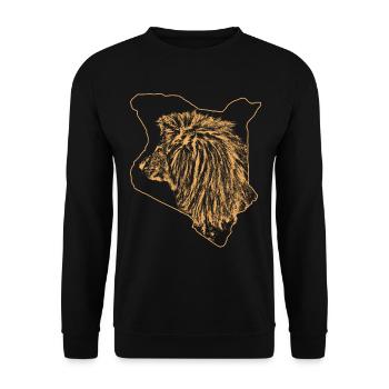 Kenya Lion - Big Cat - Cat - Africa - Unisex Sweatshirt - black - Front - Alina (178cm) & Michal (187cm)