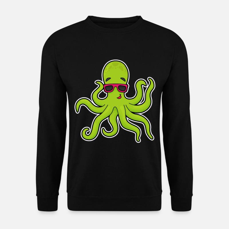 Octopus with sunglasses - Unisex Sweatshirt - black