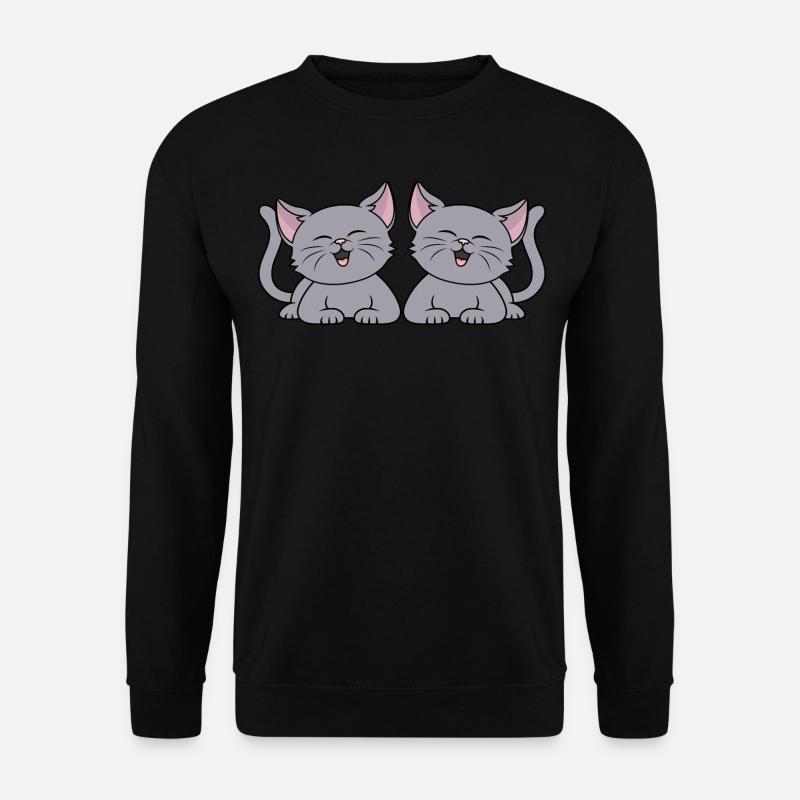 Süße graue Katzen Kätzchen Katzenbesitzerin Katze - Unisex Pullover - Schwarz