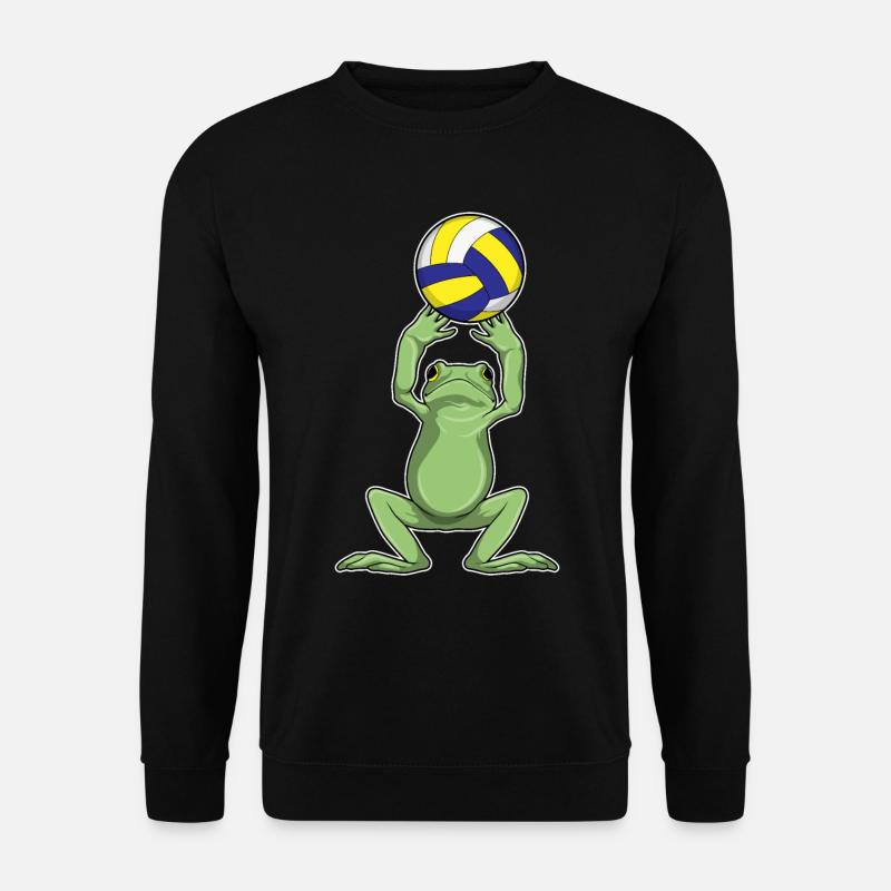 Frosch mit Volleyball - Unisex Pullover - Schwarz