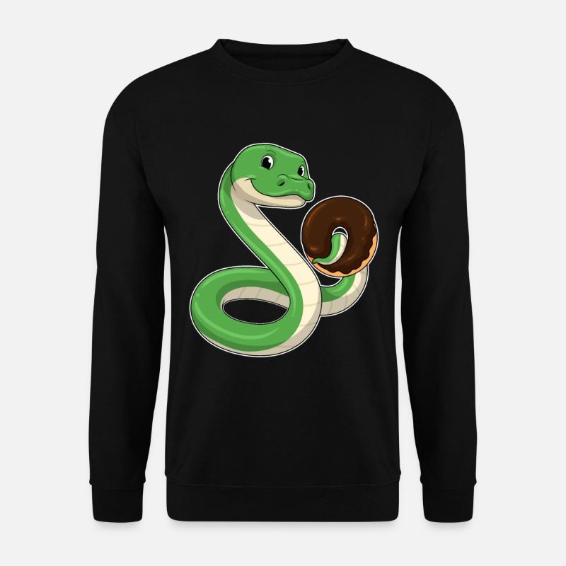 Snake with donut - Unisex Sweatshirt - black