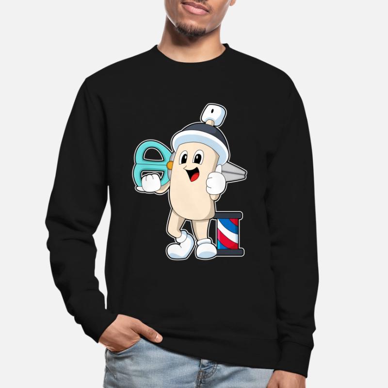 Laque de coiffure comme coiffeur avec des ciseaux Sweat-shirt Unisexe