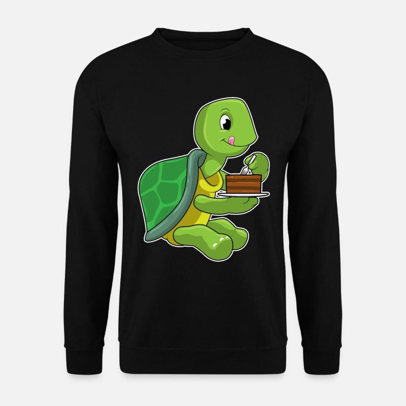 Tortue avec gâteau - Sweat-shirt Unisexe - noir