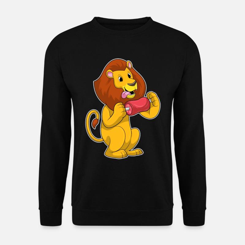 Löwe mit Fleisch - Unisex Pullover - Schwarz