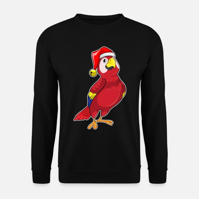 Parrot with Christmas cap - Unisex Sweatshirt - black